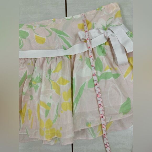 Y2K Aeropostale Pink Spring Fairycore Floral Side Bow Mini Skirt Size 13/14 - Picture 5 of 6